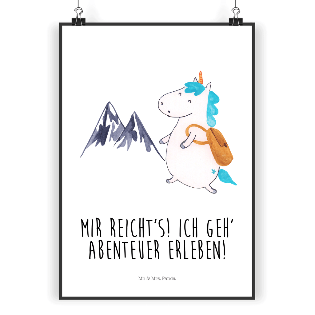 Poster Einhorn Bergsteiger Poster, Wandposter, Bild, Wanddeko, Küchenposter, Kinderposter, Wanddeko Bild, Raumdekoration, Wanddekoration, Handgemaltes Poster, Mr. & Mrs. Panda Poster, Designposter, Kunstdruck, Posterdruck, Einhorn, Einhörner, Einhorn Deko, Pegasus, Unicorn, Bergsteiger, Abenteuer, Berge, Abenteurer, Weltenbummler, Weltreise, Reisen, Urlaub, Entdecker