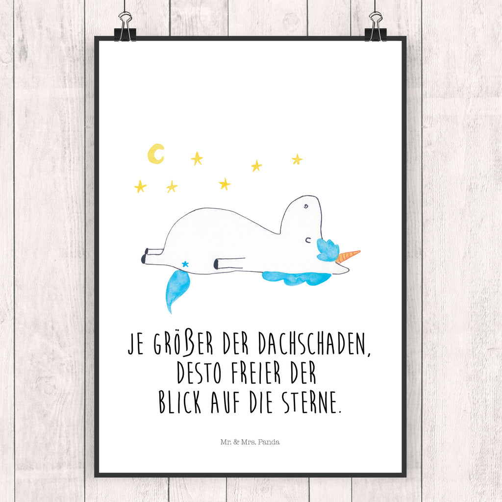 Poster Einhorn Sternenhimmel Poster, Wandposter, Bild, Wanddeko, Küchenposter, Kinderposter, Wanddeko Bild, Raumdekoration, Wanddekoration, Handgemaltes Poster, Mr. & Mrs. Panda Poster, Designposter, Kunstdruck, Posterdruck, Einhorn, Einhörner, Einhorn Deko, Pegasus, Unicorn, Sterne, Dachschaden, Verrückt, Sternenhimmel