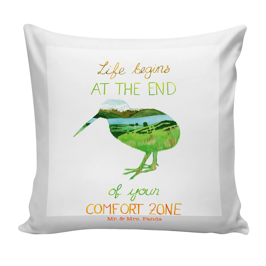 40x40 Kissen Kiwi Neuseeland Kissenhülle, Kopfkissen, Sofakissen, Dekokissen, Motivkissen, Blumen Deko, Frühlings Deko, Sommer Deko, Dekoration, positive Botschaft, Naturliebhaber, Outdoor, Natur, Abenteuer, Neuseeland, New Zealand, Kiwi, Kiwivogel, Komfortzone, Life begins, Motivation, Leben