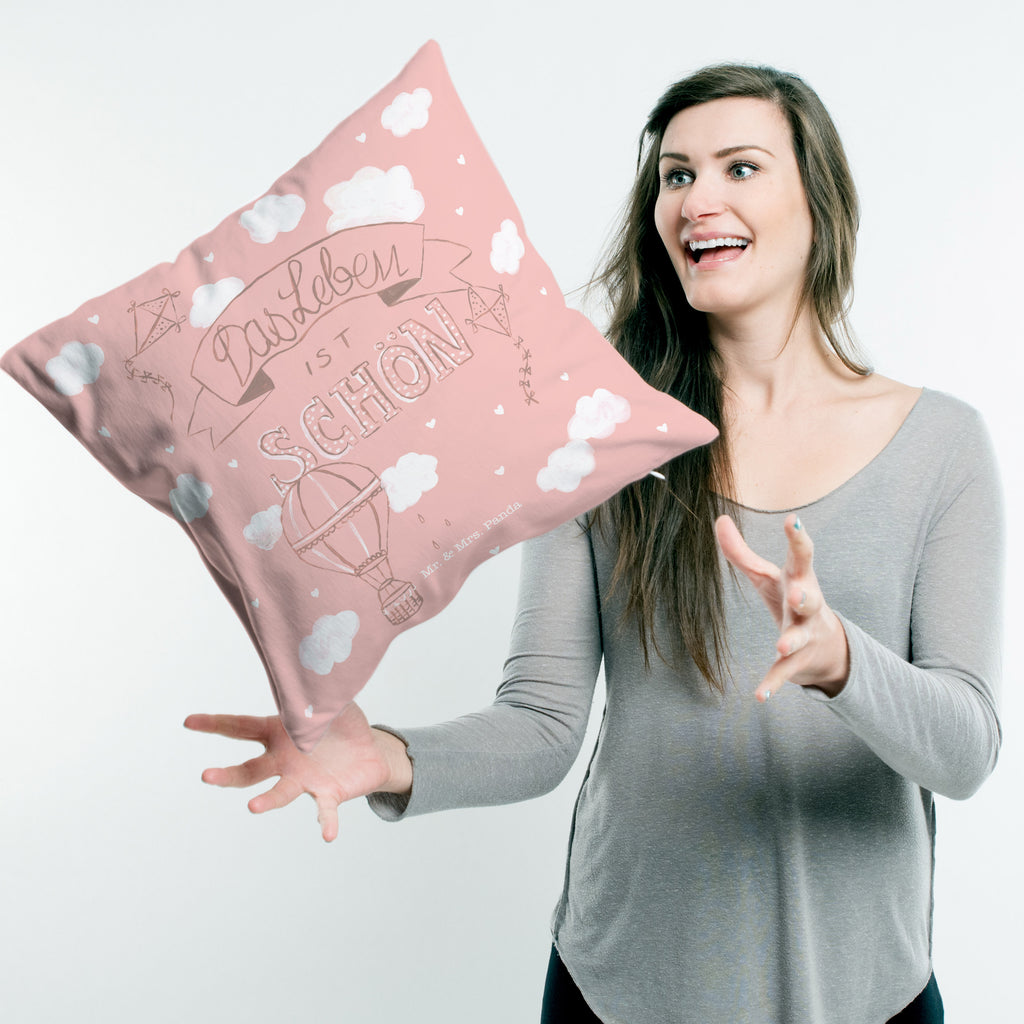 40x40 Kissen Heißluftballons Das Leben ist schön Kissenhülle, Kopfkissen, Sofakissen, Dekokissen, Motivkissen, Blumen Deko, Frühlings Deko, Sommer Deko, Dekoration, positive Botschaft, Naturliebhaber, Outdoor, Natur, Abenteuer, Heißluftballon, Leben, Das Leben ist schön, Spruch Leben, Zitat, Inspiration, erleben, glücklich sein, Deko Haus