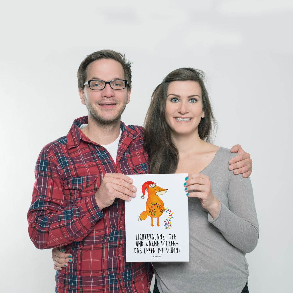 Poster Fuchs Weihnachten Poster, Wandposter, Bild, Wanddeko, Küchenposter, Kinderposter, Wanddeko Bild, Raumdekoration, Wanddekoration, Handgemaltes Poster, Mr. & Mrs. Panda Poster, Designposter, Kunstdruck, Posterdruck, Winter, Weihnachten, Weihnachtsdeko, Nikolaus, Advent, Heiligabend, Wintermotiv, Fuchs, Füchse, Spruch schön, Geschenk Weihnachten, Weihnachtsmann, Weihnachtszeit