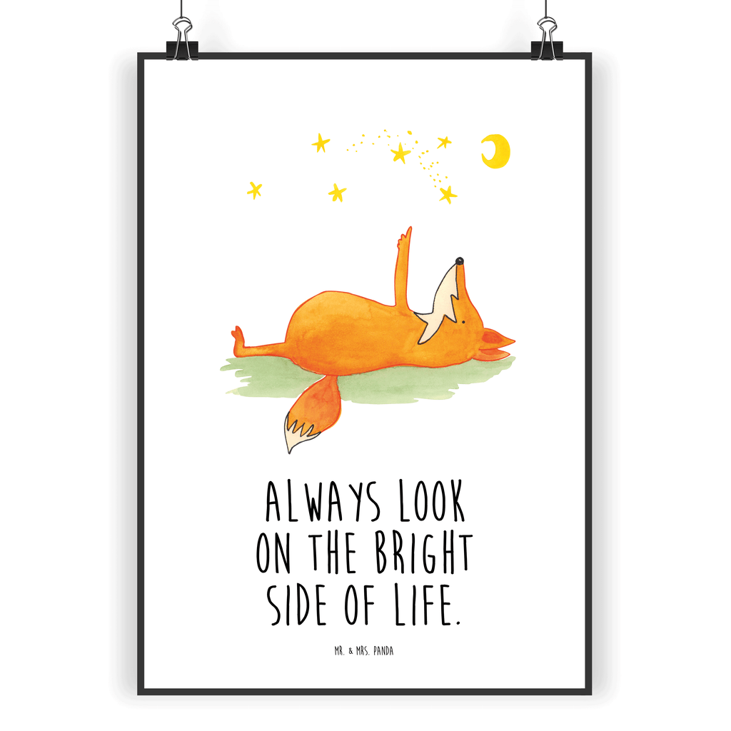 Poster Fuchs Sterne Poster, Wandposter, Bild, Wanddeko, Küchenposter, Kinderposter, Wanddeko Bild, Raumdekoration, Wanddekoration, Handgemaltes Poster, Mr. & Mrs. Panda Poster, Designposter, Kunstdruck, Posterdruck, Fuchs, Füchse, tröstende Worte, Spruch positiv, Spruch schön, Romantik, Always Look on the Bright Side of Life
