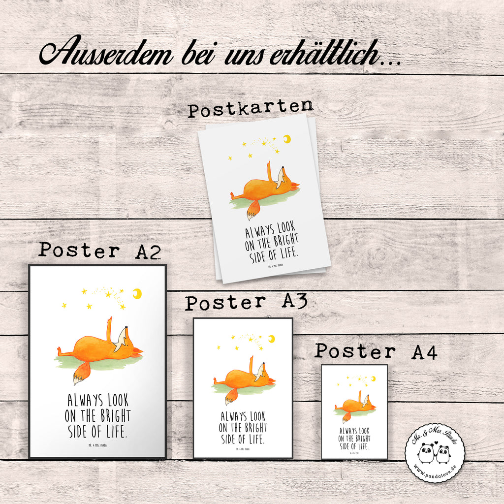 Poster Fuchs Sterne Poster, Wandposter, Bild, Wanddeko, Küchenposter, Kinderposter, Wanddeko Bild, Raumdekoration, Wanddekoration, Handgemaltes Poster, Mr. & Mrs. Panda Poster, Designposter, Kunstdruck, Posterdruck, Fuchs, Füchse, tröstende Worte, Spruch positiv, Spruch schön, Romantik, Always Look on the Bright Side of Life