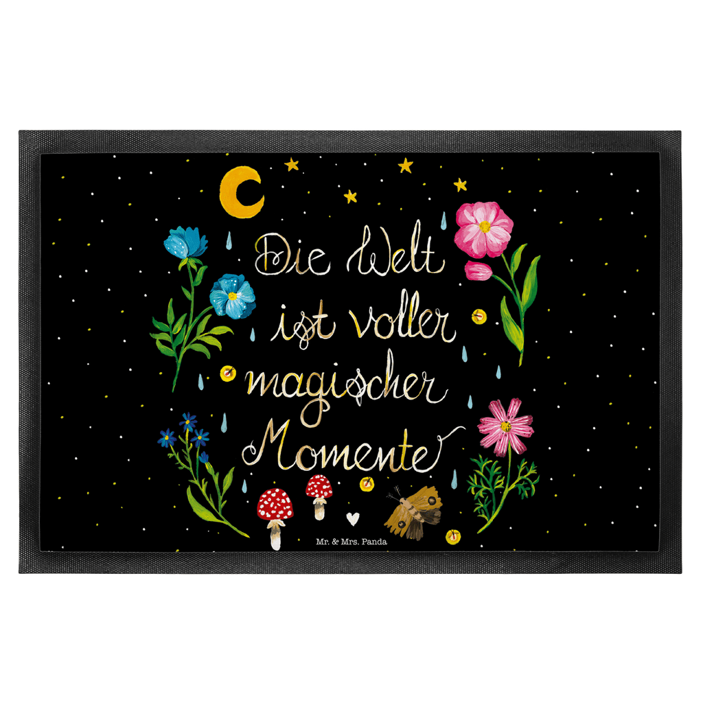Fußmatte Magische Welt Magische Momente, Spruch schön, Spruch positiv, Motivation, schwarz, magisch, Blumen, Nacht, Weisheit Türvorleger, Schmutzmatte, Fußabtreter, Matte, Schmutzfänger, Fußabstreifer, Schmutzfangmatte, Türmatte, Motivfußmatte,  Haustürmatte, Vorleger  Blumen Deko, Frühlings Deko, Sommer Deko, Dekoration, positive Botschaft, Naturliebhaber, Outdoor, Natur, Abenteuer