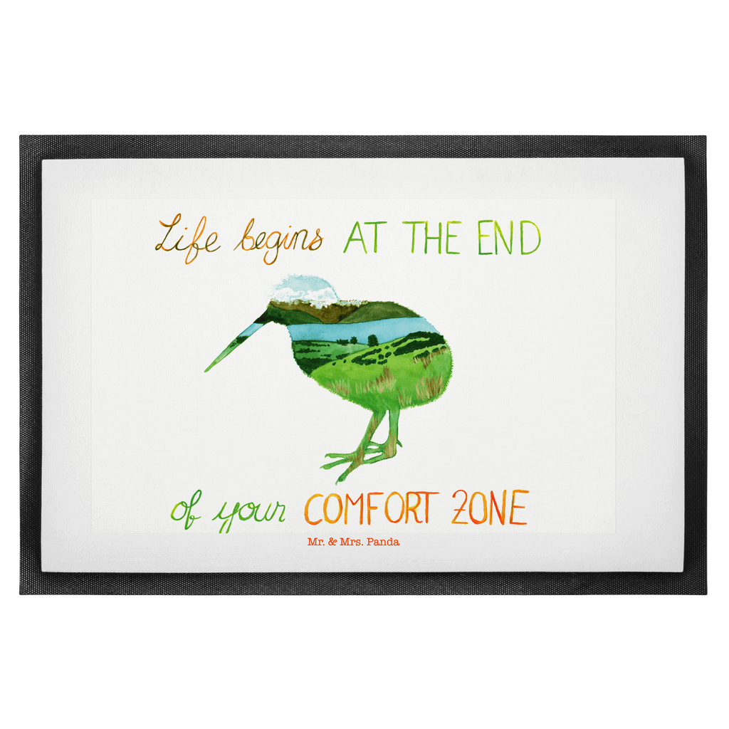 Fußmatte Kiwi Neuseeland Neuseeland, New Zealand, Kiwi, Kiwivogel, Komfortzone, Life begins, Motivation, Leben, Türvorleger, Schmutzmatte, Fußabtreter, Matte, Schmutzfänger, Fußabstreifer, Schmutzfangmatte, Türmatte, Motivfußmatte,  Haustürmatte, Vorleger  Blumen Deko, Frühlings Deko, Sommer Deko, Dekoration, positive Botschaft, Naturliebhaber, Outdoor, Natur, Abenteuer