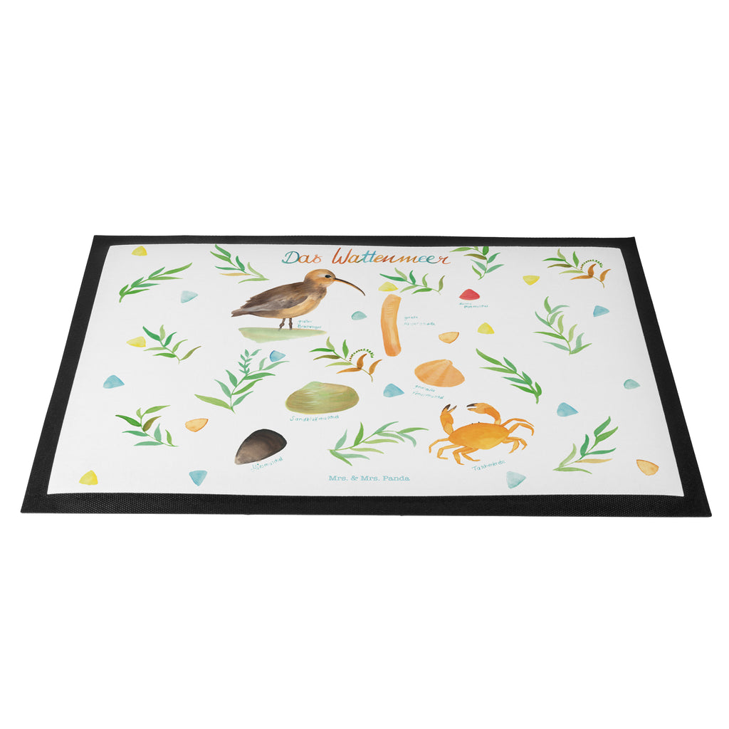 Fußmatte Wattenmeer Türvorleger, Schmutzmatte, Fußabtreter, Matte, Schmutzfänger, Fußabstreifer, Schmutzfangmatte, Türmatte, Motivfußmatte, Haustürmatte, Vorleger, Blumen Deko, Frühlings Deko, Sommer Deko, Dekoration, positive Botschaft, Naturliebhaber, Outdoor, Natur, Abenteuer, Wattenmeer, Vögel, Meer, See, Nordsee, Ostsee, Muschel, Natur Motiv, Watt, Deko Badezimmer, Ebbe, Flut, Geschenk Maritim