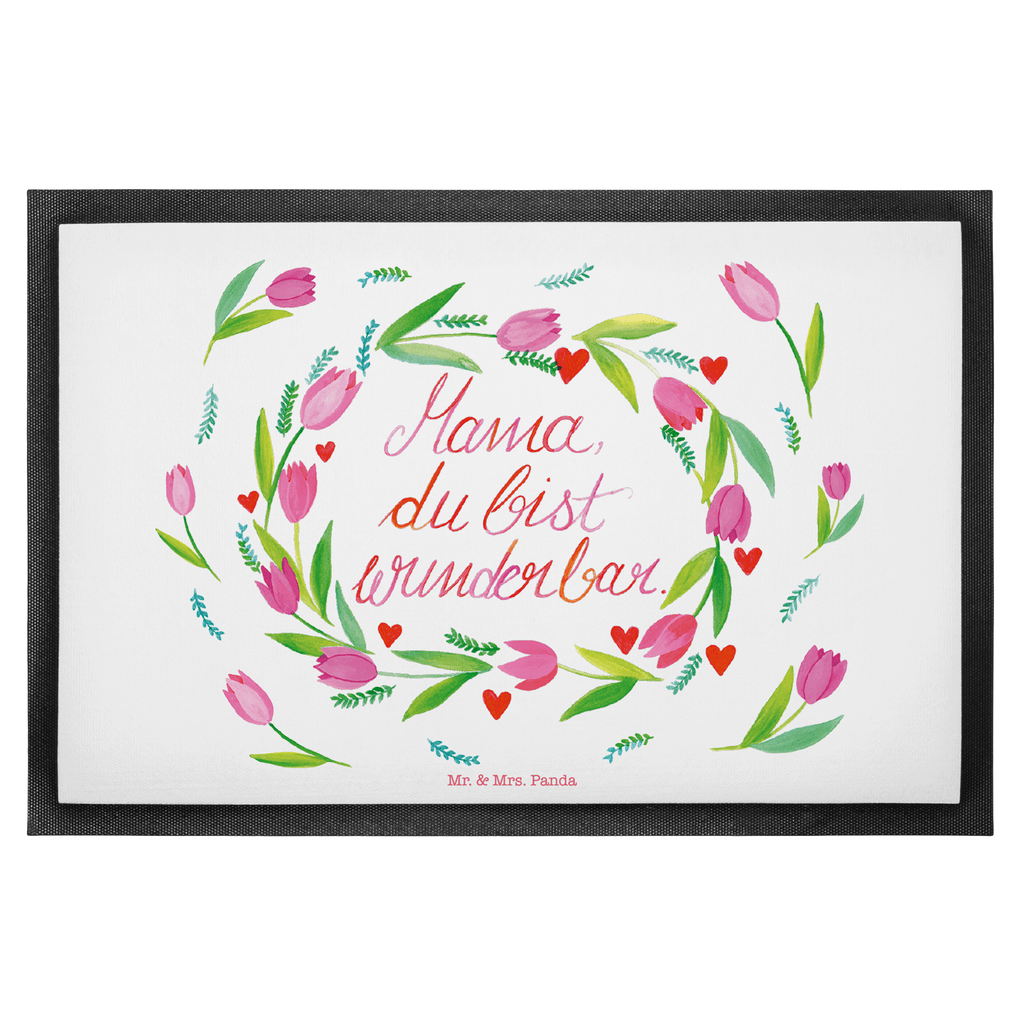 Fußmatte Mama Tulpen Türvorleger, Schmutzmatte, Fußabtreter, Matte, Schmutzfänger, Fußabstreifer, Schmutzfangmatte, Türmatte, Motivfußmatte, Haustürmatte, Vorleger, Blumen Deko, Frühlings Deko, Sommer Deko, Dekoration, positive Botschaft, Naturliebhaber, Outdoor, Natur, Abenteuer, Mama, Mutter, Mami, Mutti, Mom