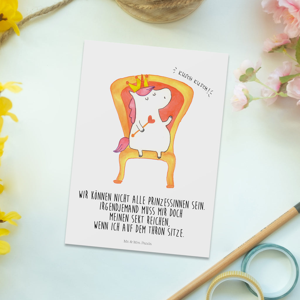 Postkarte Einhorn König Geschenkkarte, Grußkarte, Karte, Einladung, Ansichtskarte, Geburtstagskarte, Einladungskarte, Einhorn, Einhörner, Einhorn Deko, Pegasus, Unicorn, König, Präsident, Bundeskanzler, Herrscher, Kaiser, Prinzessin, Krone