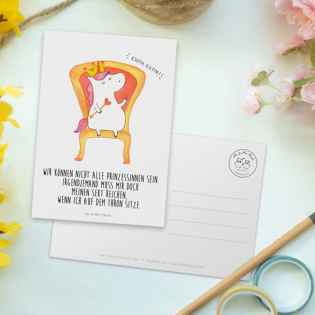 Postkarte Einhorn König Geschenkkarte, Grußkarte, Karte, Einladung, Ansichtskarte, Geburtstagskarte, Einladungskarte, Einhorn, Einhörner, Einhorn Deko, Pegasus, Unicorn, König, Präsident, Bundeskanzler, Herrscher, Kaiser, Prinzessin, Krone