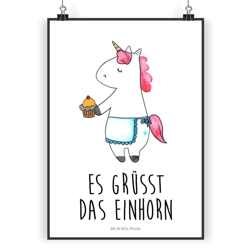Poster Einhorn Muffin Poster, Wandposter, Bild, Wanddeko, Küchenposter, Kinderposter, Wanddeko Bild, Raumdekoration, Wanddekoration, Handgemaltes Poster, Mr. & Mrs. Panda Poster, Designposter, Kunstdruck, Posterdruck, Einhorn, Einhörner, Einhorn Deko, Pegasus, Unicorn, Geburtstag, Backen, Muffin, Kekse, Geburtstagsgrüße, Glückwünsche, Liebesgrüße, Grüße