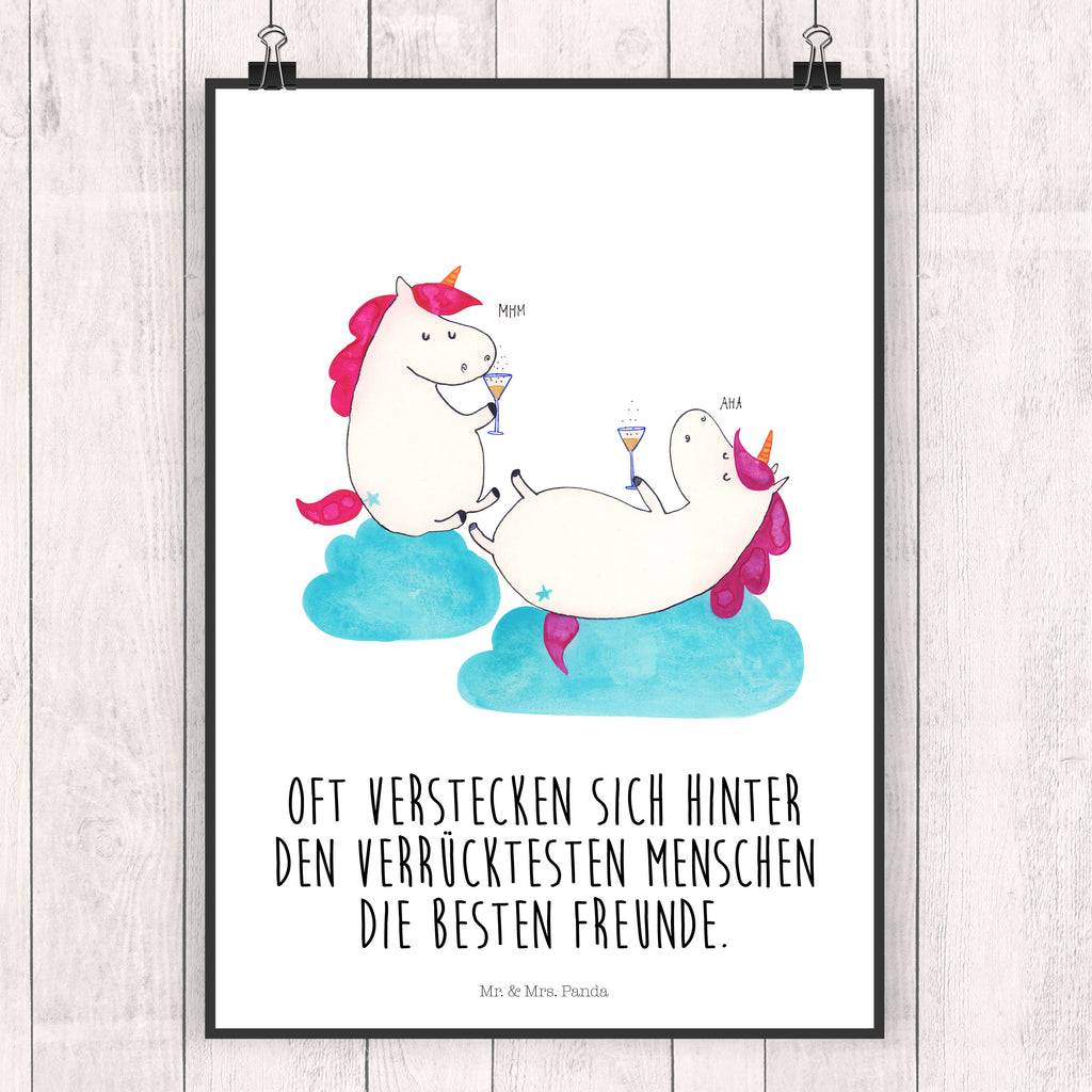 Poster Einhörner Sekt Poster, Wandposter, Bild, Wanddeko, Küchenposter, Kinderposter, Wanddeko Bild, Raumdekoration, Wanddekoration, Handgemaltes Poster, Mr. & Mrs. Panda Poster, Designposter, Kunstdruck, Posterdruck, Einhorn, Einhörner, Einhorn Deko, Pegasus, Unicorn, Freundinnen, Freundin, BFF, Sekt, Mädelsabend, Spaß, Party, Korken, Anstoßen, Beste