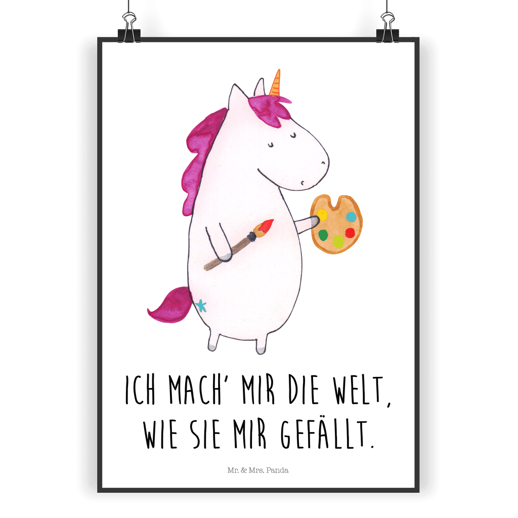 Poster Einhorn Künstler Poster, Wandposter, Bild, Wanddeko, Küchenposter, Kinderposter, Wanddeko Bild, Raumdekoration, Wanddekoration, Handgemaltes Poster, Mr. & Mrs. Panda Poster, Designposter, Kunstdruck, Posterdruck, Einhorn, Einhörner, Einhorn Deko, Pegasus, Unicorn, Englisch, Künstler, Artist, Malen, Zeichnen, Welt, Farbe, Stift, Pinsel, Geschenk, Maler