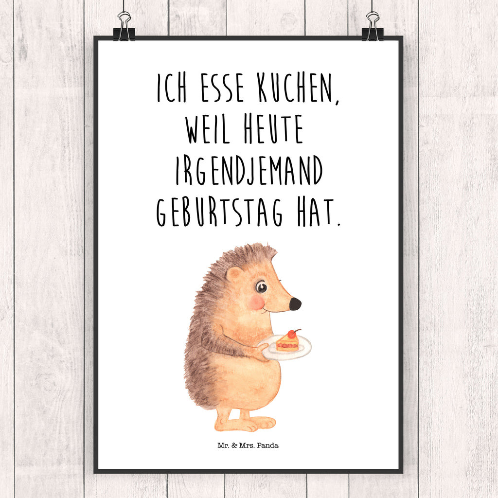 Poster Igel mit Kuchenstück Poster, Wandposter, Bild, Wanddeko, Küchenposter, Kinderposter, Wanddeko Bild, Raumdekoration, Wanddekoration, Handgemaltes Poster, Mr. & Mrs. Panda Poster, Designposter, Kunstdruck, Posterdruck, Tiermotive, Gute Laune, lustige Sprüche, Tiere, Igel, Essen Spruch, Kuchen, Backen Geschenk, Kuchen backen, Einladung Party, Geburtstagskuchen, Torte