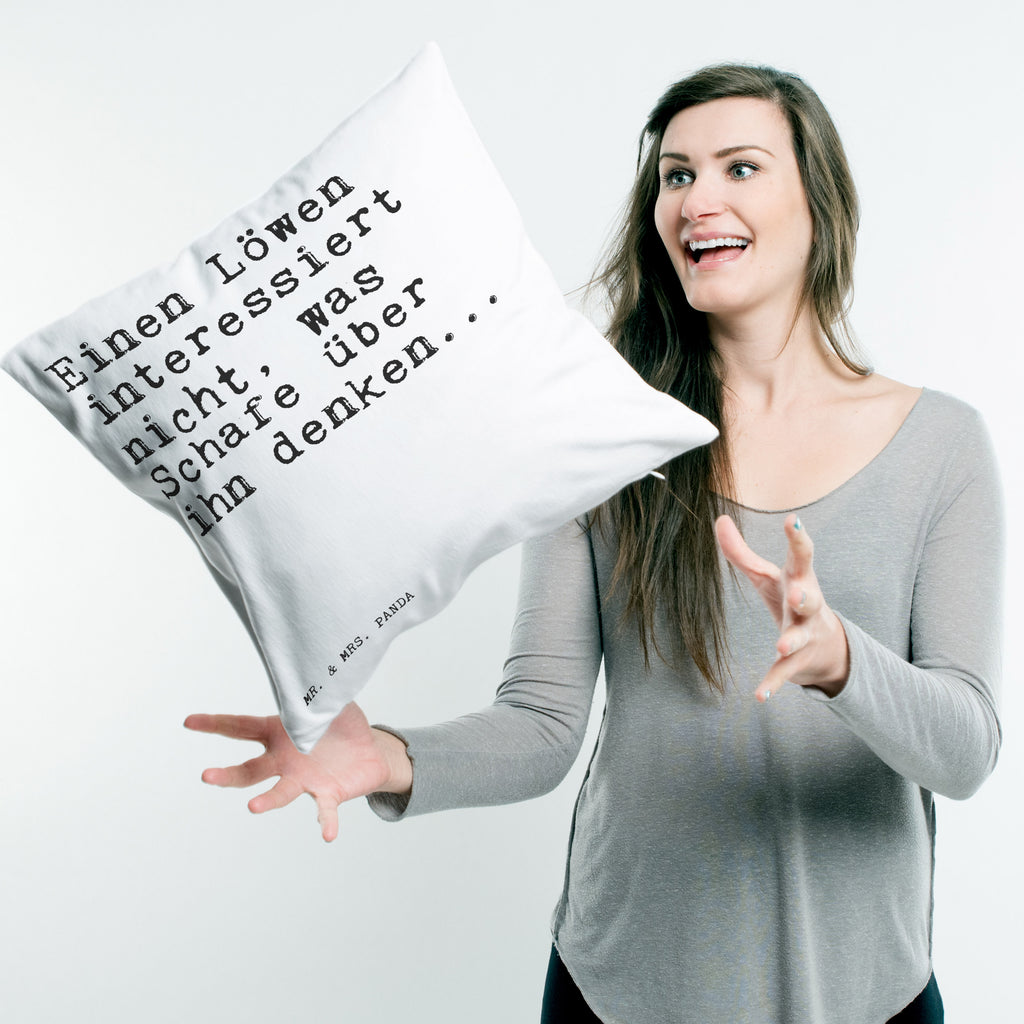 40x40 Kissen Sprüche und Zitate Einen Löwen interessiert nicht, was Schafe über ihn denken... Kissenhülle, Kopfkissen, Sofakissen, Dekokissen, Motivkissen, Spruch, Sprüche, lustig, Weisheiten, Zitate, Spruch Sprüche Weisheiten Zitate Lustig Weisheit Worte