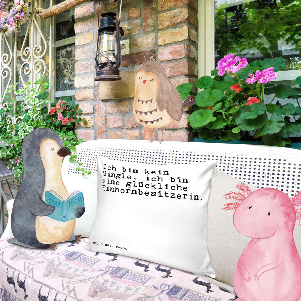 40x40 Kissen Sprüche und Zitate Ich bin kein Single, ich bin eine glückliche Einhornbesitzerin. Kissenhülle, Kopfkissen, Sofakissen, Dekokissen, Motivkissen, Spruch, Sprüche, lustig, Weisheiten, Zitate, Spruch Sprüche Weisheiten Zitate Lustig Weisheit Worte
