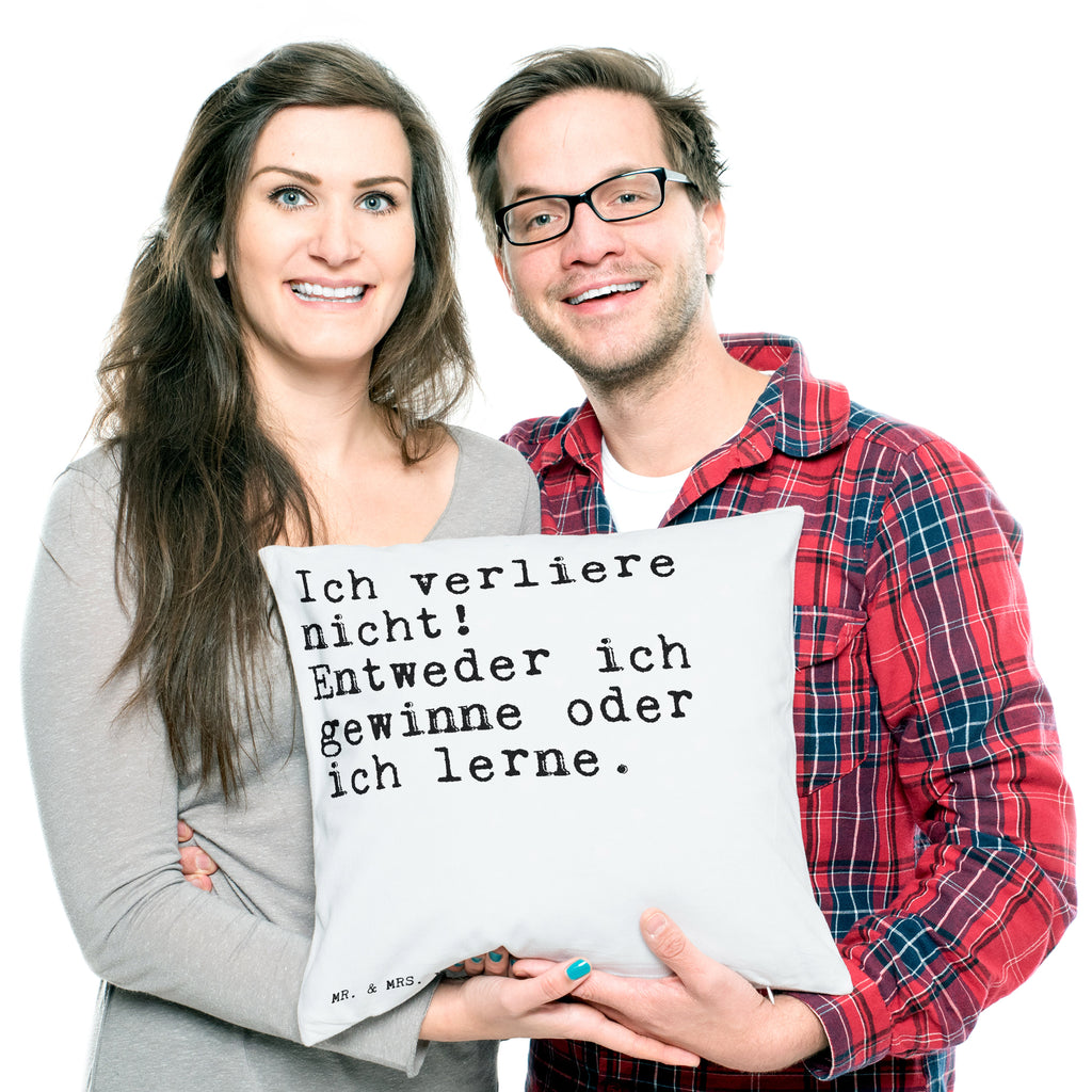 40x40 Kissen Sprüche und Zitate Ich verliere nicht! Entweder ich gewinne oder ich lerne. Kissenhülle, Kopfkissen, Sofakissen, Dekokissen, Motivkissen, Spruch, Sprüche, lustig, Weisheiten, Zitate, Spruch Sprüche Weisheiten Zitate Lustig Weisheit Worte