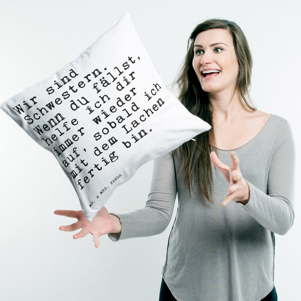40x40 Kissen Sprüche und Zitate Wir sind Schwestern. Wenn du fällst, helfe ich dir immer wieder auf, sobald ich mit dem Lachen fertig bin. Kissenhülle, Kopfkissen, Sofakissen, Dekokissen, Motivkissen, Spruch, Sprüche, lustig, Weisheiten, Zitate, Spruch Sprüche Weisheiten Zitate Lustig Weisheit Worte
