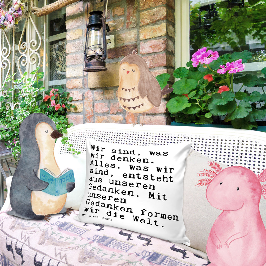 40x40 Kissen Sprüche und Zitate Wir sind, was wir denken. Alles, was wir sind, entsteht aus unseren Gedanken. Mit unseren Gedanken formen wir die Welt. Kissenhülle, Kopfkissen, Sofakissen, Dekokissen, Motivkissen, Spruch, Sprüche, lustig, Weisheiten, Zitate, Spruch Sprüche Weisheiten Zitate Lustig Weisheit Worte