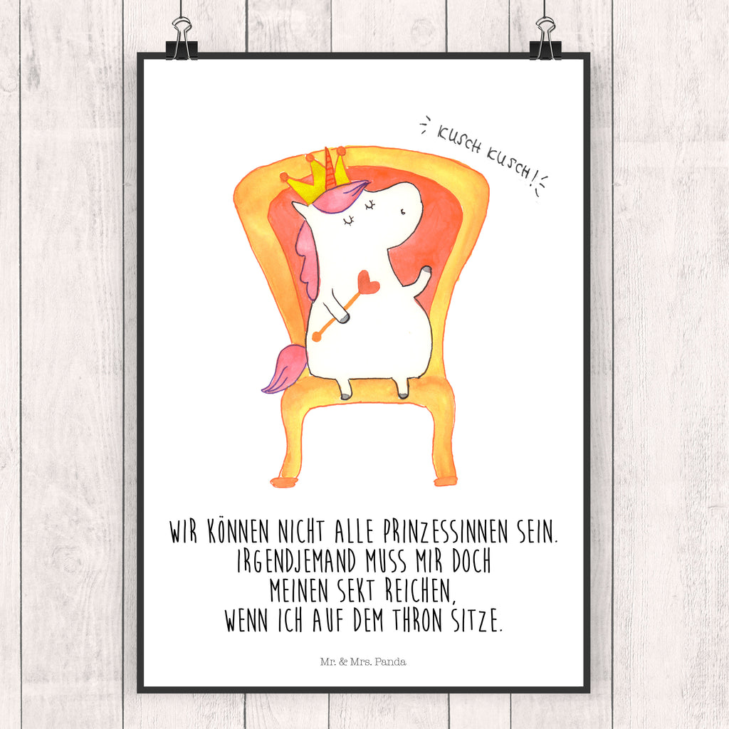 Poster Einhorn König Poster, Wandposter, Bild, Wanddeko, Küchenposter, Kinderposter, Wanddeko Bild, Raumdekoration, Wanddekoration, Handgemaltes Poster, Mr. & Mrs. Panda Poster, Designposter, Kunstdruck, Posterdruck, Einhorn, Einhörner, Einhorn Deko, Pegasus, Unicorn, König, Präsident, Bundeskanzler, Herrscher, Kaiser, Prinzessin, Krone