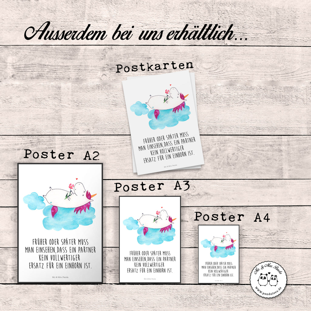 Poster Einhorn verliebt auf Wolke Poster, Wandposter, Bild, Wanddeko, Küchenposter, Kinderposter, Wanddeko Bild, Raumdekoration, Wanddekoration, Handgemaltes Poster, Mr. & Mrs. Panda Poster, Designposter, Kunstdruck, Posterdruck, Einhorn, Einhörner, Einhorn Deko, Pegasus, Unicorn, verliebt, Liebe, Liebesbeweis, Freundin, Wolke