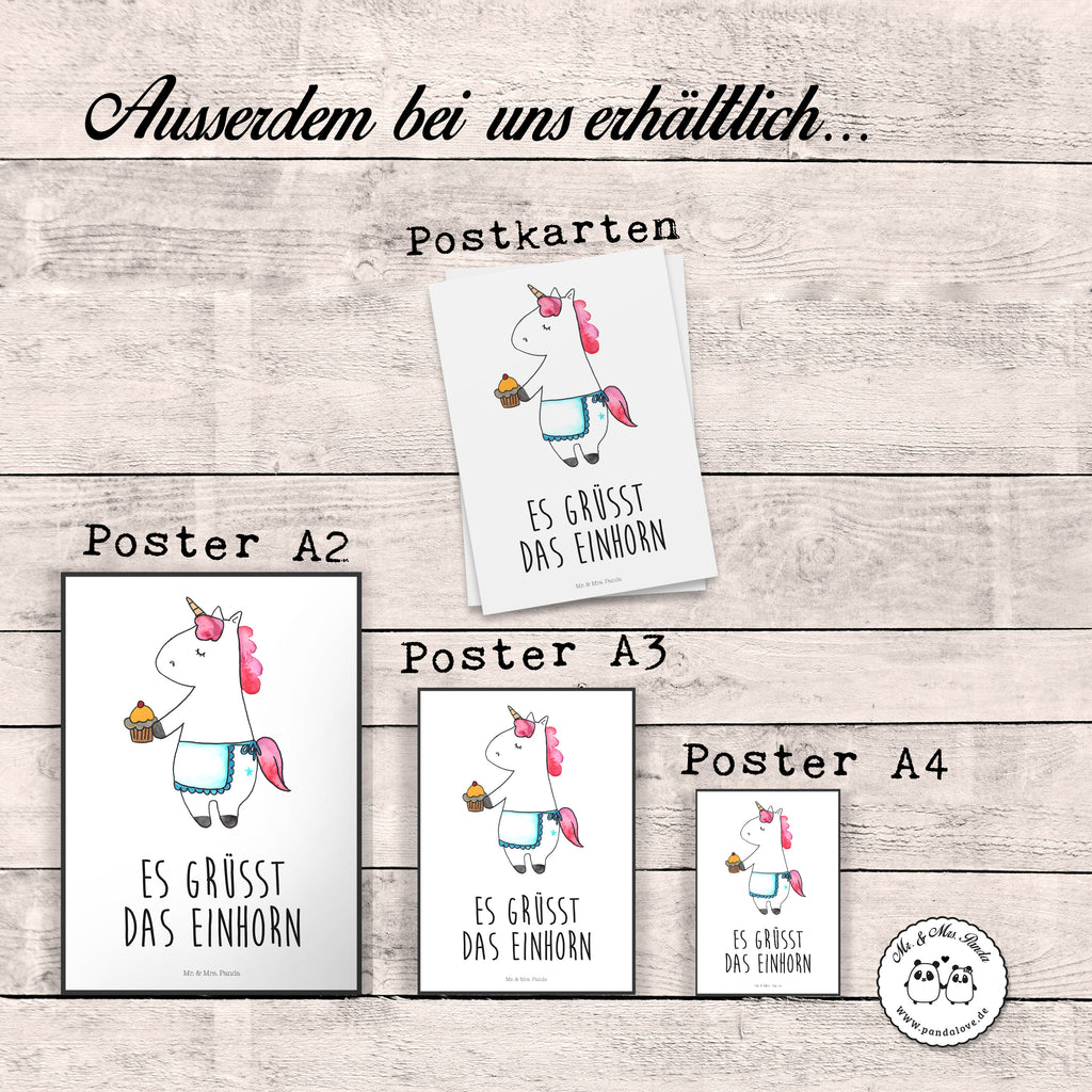 Poster Einhorn Muffin Poster, Wandposter, Bild, Wanddeko, Küchenposter, Kinderposter, Wanddeko Bild, Raumdekoration, Wanddekoration, Handgemaltes Poster, Mr. & Mrs. Panda Poster, Designposter, Kunstdruck, Posterdruck, Einhorn, Einhörner, Einhorn Deko, Pegasus, Unicorn, Geburtstag, Backen, Muffin, Kekse, Geburtstagsgrüße, Glückwünsche, Liebesgrüße, Grüße