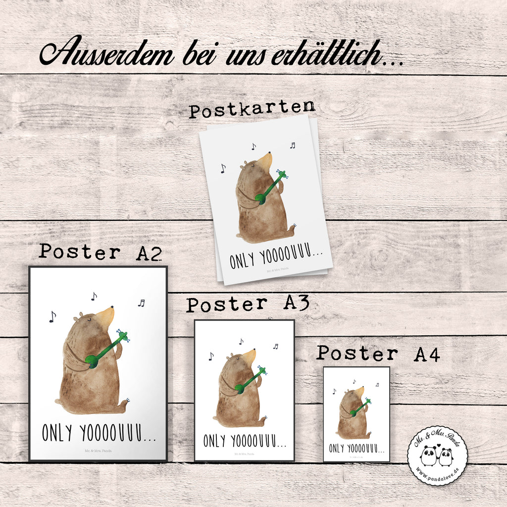 Poster Bär Gitarre Poster, Wandposter, Bild, Wanddeko, Küchenposter, Kinderposter, Wanddeko Bild, Raumdekoration, Wanddekoration, Handgemaltes Poster, Mr. & Mrs. Panda Poster, Designposter, Kunstdruck, Posterdruck, Bär, Teddy, Teddybär