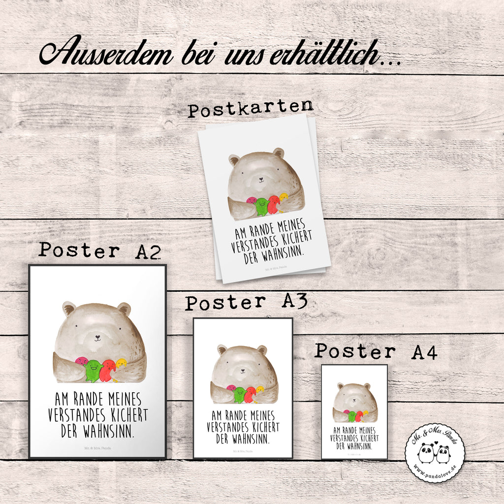 Poster Bär Gefühl Poster, Wandposter, Bild, Wanddeko, Küchenposter, Kinderposter, Wanddeko Bild, Raumdekoration, Wanddekoration, Handgemaltes Poster, Mr. & Mrs. Panda Poster, Designposter, Kunstdruck, Posterdruck, Bär, Teddy, Teddybär, Wahnsinn, Verrückt, Durchgedreht