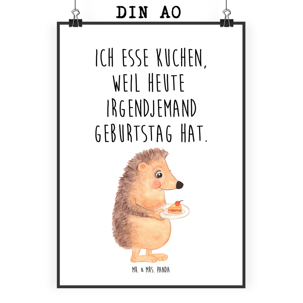 Poster Igel mit Kuchenstück Poster, Wandposter, Bild, Wanddeko, Küchenposter, Kinderposter, Wanddeko Bild, Raumdekoration, Wanddekoration, Handgemaltes Poster, Mr. & Mrs. Panda Poster, Designposter, Kunstdruck, Posterdruck, Tiermotive, Gute Laune, lustige Sprüche, Tiere, Igel, Essen Spruch, Kuchen, Backen Geschenk, Kuchen backen, Einladung Party, Geburtstagskuchen, Torte