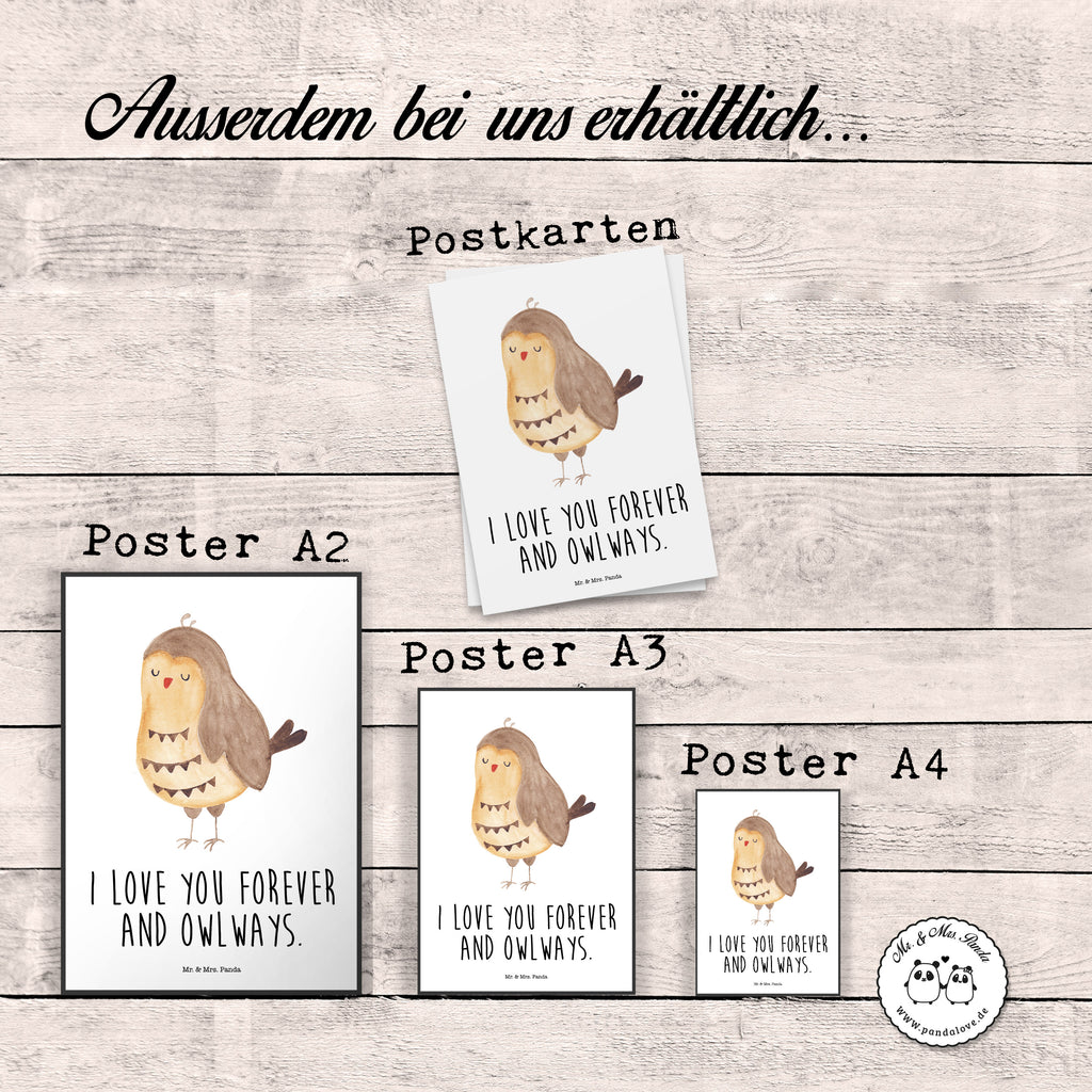 Poster Eule Zufrieden Poster, Wandposter, Bild, Wanddeko, Küchenposter, Kinderposter, Wanddeko Bild, Raumdekoration, Wanddekoration, Handgemaltes Poster, Mr. & Mrs. Panda Poster, Designposter, Kunstdruck, Posterdruck, Eule, Eule Spruch, Eule deko, Owl, Liebe Spruch, Romantisch, Wortspiel lustig, Spruch schön, Geschenk Hochzeitstag
