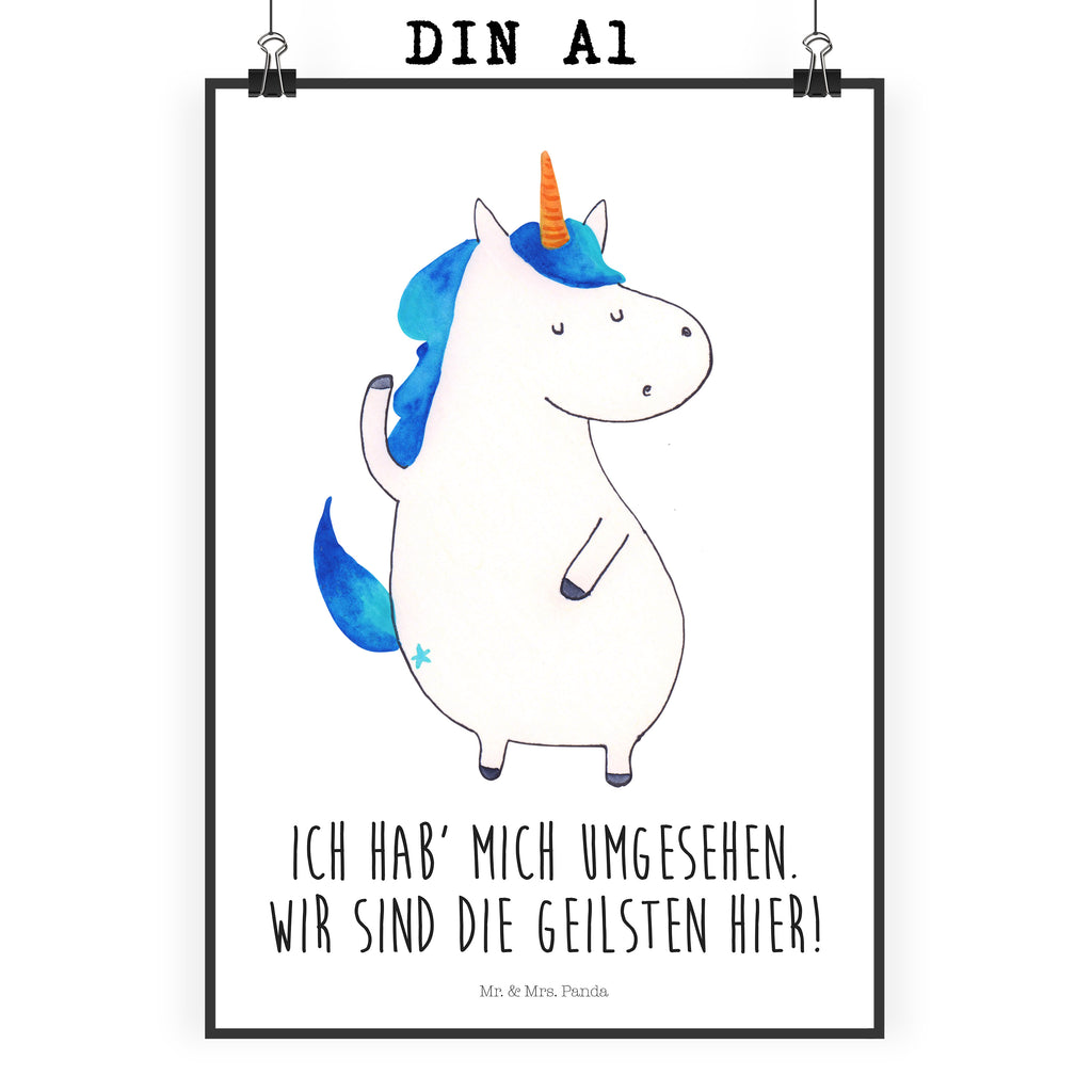 Poster Einhorn Mann Poster, Wandposter, Bild, Wanddeko, Küchenposter, Kinderposter, Wanddeko Bild, Raumdekoration, Wanddekoration, Handgemaltes Poster, Mr. & Mrs. Panda Poster, Designposter, Kunstdruck, Posterdruck, Einhorn, Einhörner, Einhorn Deko, Pegasus, Unicorn, cool, Mann, Freundin, Familie, bester Freund, BFF, Party, hübsch, beste