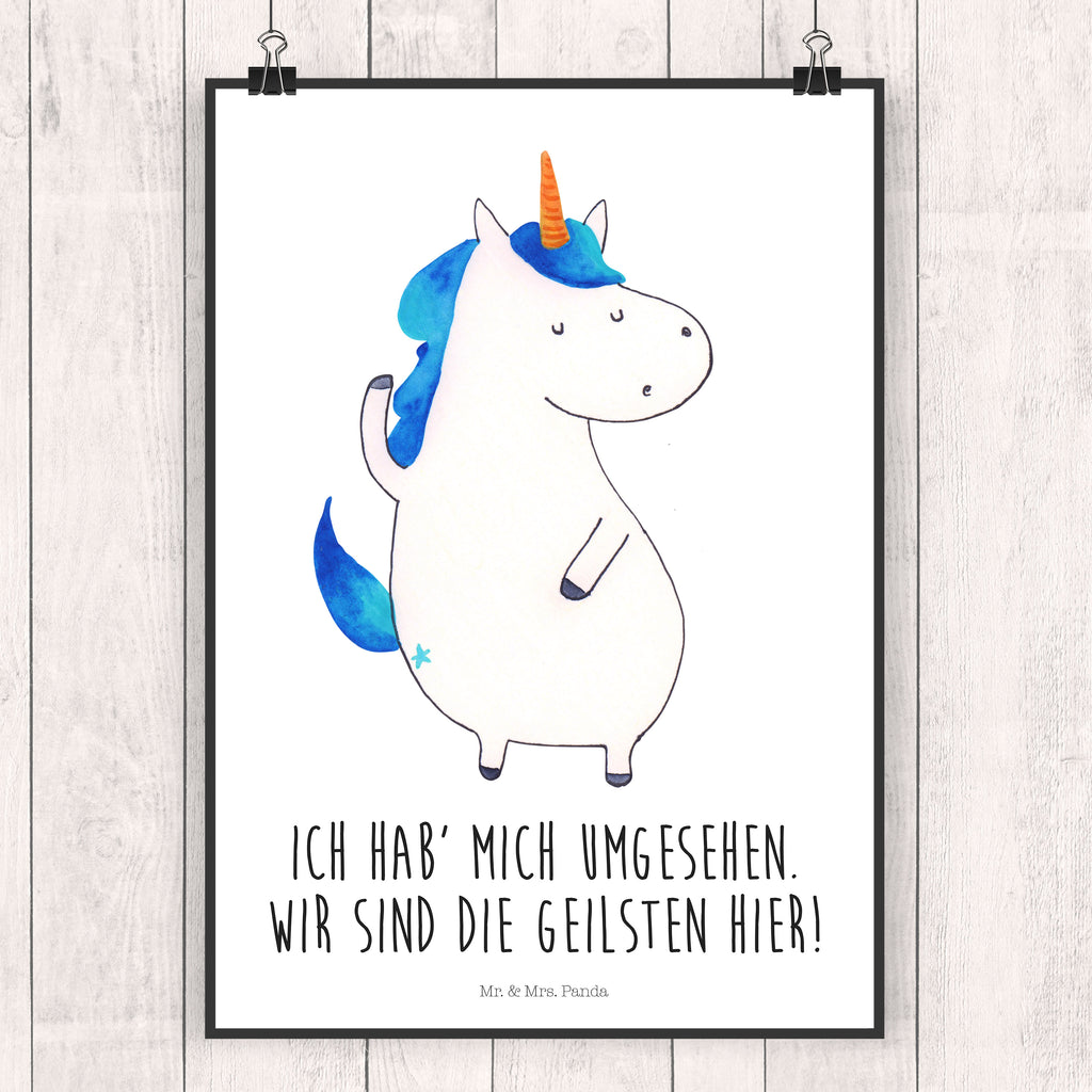 Poster Einhorn Mann Poster, Wandposter, Bild, Wanddeko, Küchenposter, Kinderposter, Wanddeko Bild, Raumdekoration, Wanddekoration, Handgemaltes Poster, Mr. & Mrs. Panda Poster, Designposter, Kunstdruck, Posterdruck, Einhorn, Einhörner, Einhorn Deko, Pegasus, Unicorn, cool, Mann, Freundin, Familie, bester Freund, BFF, Party, hübsch, beste