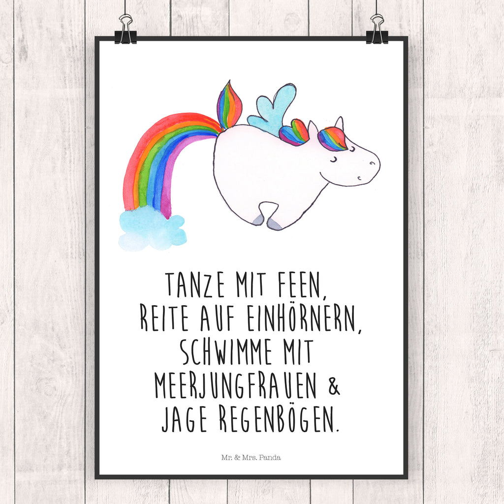 Poster Einhorn Pegasus Poster, Wandposter, Bild, Wanddeko, Küchenposter, Kinderposter, Wanddeko Bild, Raumdekoration, Wanddekoration, Handgemaltes Poster, Mr. & Mrs. Panda Poster, Designposter, Kunstdruck, Posterdruck, Einhorn, Einhörner, Einhorn Deko, Pegasus, Unicorn, Regenbogen, Spielen, Realität, Glitzer, Erwachsenwerden