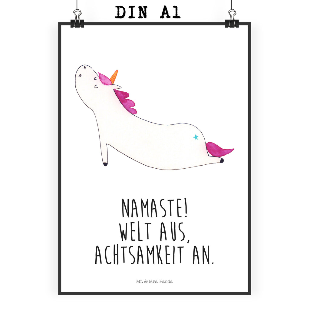 Poster Einhorn Yoga Poster, Wandposter, Bild, Wanddeko, Küchenposter, Kinderposter, Wanddeko Bild, Raumdekoration, Wanddekoration, Handgemaltes Poster, Mr. & Mrs. Panda Poster, Designposter, Kunstdruck, Posterdruck, Einhorn, Einhörner, Einhorn Deko, Pegasus, Unicorn, Yoga, Namaste, Achtsamkeit, Entspannung, Joga, Yogamatte, Sport, lustig, witzig, süß