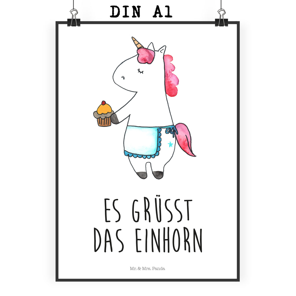 Poster Einhorn Muffin Poster, Wandposter, Bild, Wanddeko, Küchenposter, Kinderposter, Wanddeko Bild, Raumdekoration, Wanddekoration, Handgemaltes Poster, Mr. & Mrs. Panda Poster, Designposter, Kunstdruck, Posterdruck, Einhorn, Einhörner, Einhorn Deko, Pegasus, Unicorn, Geburtstag, Backen, Muffin, Kekse, Geburtstagsgrüße, Glückwünsche, Liebesgrüße, Grüße