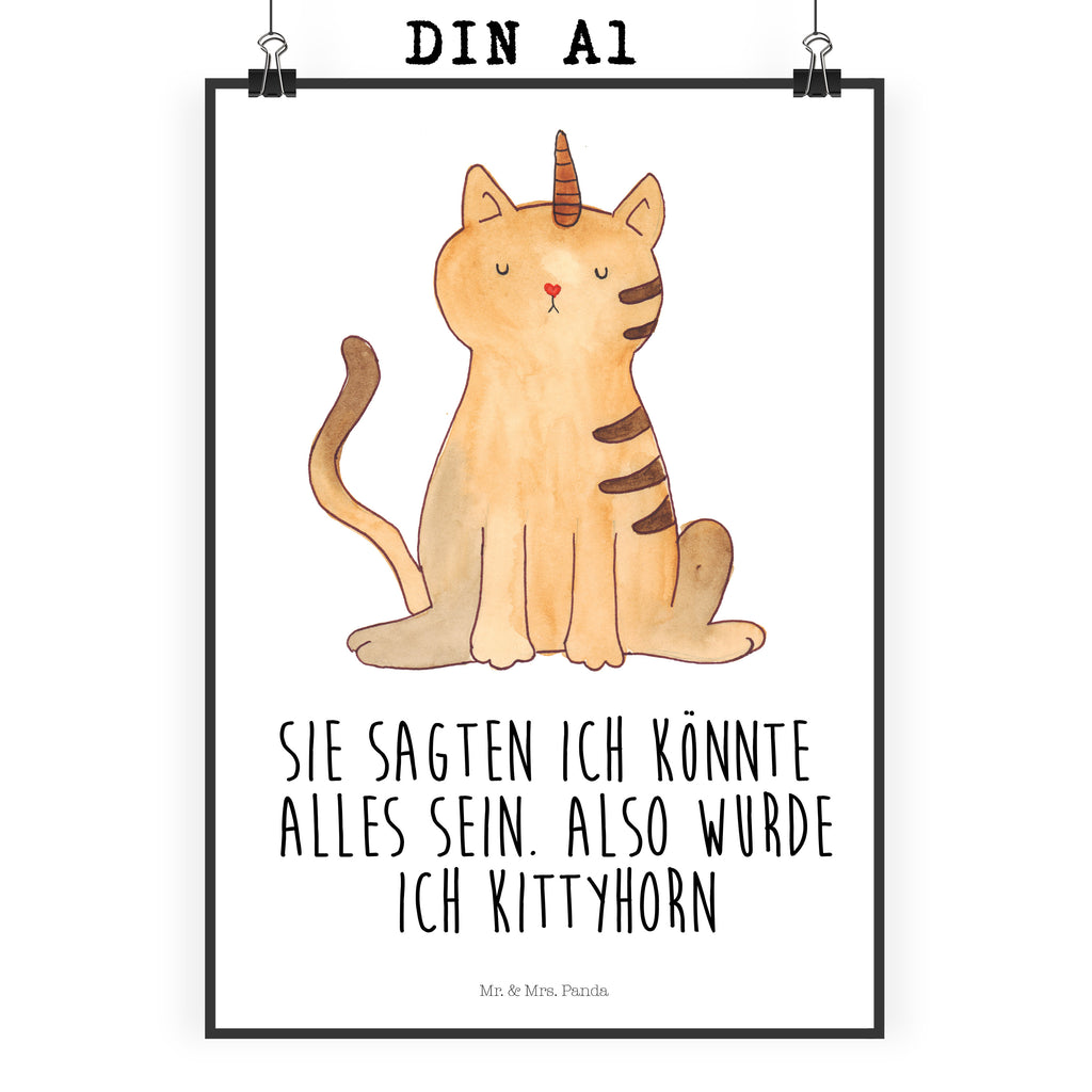 Poster Einhorn Katze Poster, Wandposter, Bild, Wanddeko, Küchenposter, Kinderposter, Wanddeko Bild, Raumdekoration, Wanddekoration, Handgemaltes Poster, Mr. & Mrs. Panda Poster, Designposter, Kunstdruck, Posterdruck, Einhorn, Einhörner, Einhorn Deko, Pegasus, Unicorn, Katzer, Mieze, Regenbogen, Glitzer, Einhornpower, Erwachsenwerden, Katze, Katzenhorn, Einhornkatze, Kittyhorn