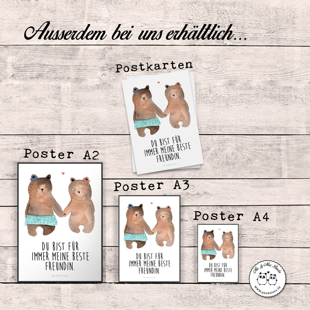 Poster Bär Freundin Poster, Wandposter, Bild, Wanddeko, Küchenposter, Kinderposter, Wanddeko Bild, Raumdekoration, Wanddekoration, Handgemaltes Poster, Mr. & Mrs. Panda Poster, Designposter, Kunstdruck, Posterdruck, Bär, Teddy, Teddybär, Bär Freundin Beste Freund Liebe Liebesbeweis Verliebt Kumpel Kumpeliene