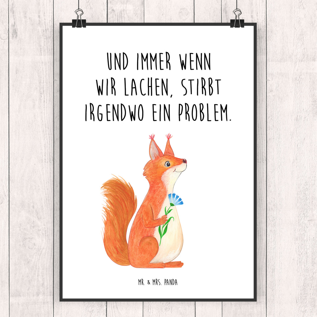 Poster Eichhörnchen Blume Poster, Wandposter, Bild, Wanddeko, Küchenposter, Kinderposter, Wanddeko Bild, Raumdekoration, Wanddekoration, Handgemaltes Poster, Mr. & Mrs. Panda Poster, Designposter, Kunstdruck, Posterdruck, Tiermotive, Gute Laune, lustige Sprüche, Tiere, Eichhörnchen, Eichhorn, Spruch positiv, Lachen, Spaß, Motivation Sprüche, Motivation Bilder, glücklich Spruch, Spruch Deko