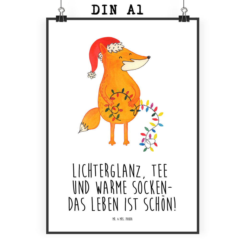 Poster Fuchs Weihnachten Poster, Wandposter, Bild, Wanddeko, Küchenposter, Kinderposter, Wanddeko Bild, Raumdekoration, Wanddekoration, Handgemaltes Poster, Mr. & Mrs. Panda Poster, Designposter, Kunstdruck, Posterdruck, Winter, Weihnachten, Weihnachtsdeko, Nikolaus, Advent, Heiligabend, Wintermotiv, Fuchs, Füchse, Spruch schön, Geschenk Weihnachten, Weihnachtsmann, Weihnachtszeit