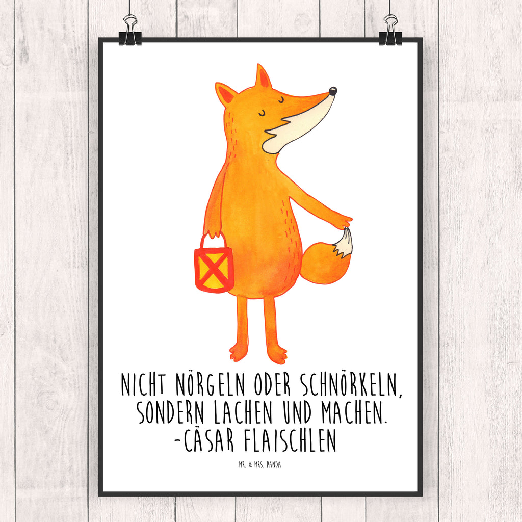 Poster Fuchs Laterne Poster, Wandposter, Bild, Wanddeko, Küchenposter, Kinderposter, Wanddeko Bild, Raumdekoration, Wanddekoration, Handgemaltes Poster, Mr. & Mrs. Panda Poster, Designposter, Kunstdruck, Posterdruck, Fuchs, Füchse, Spruch trösten, Liebeskummer Spruch, Laterne, Sankt Martin, Laternenumzug, Aufmuntern, Cäsar Otto Hugo Flaischlen