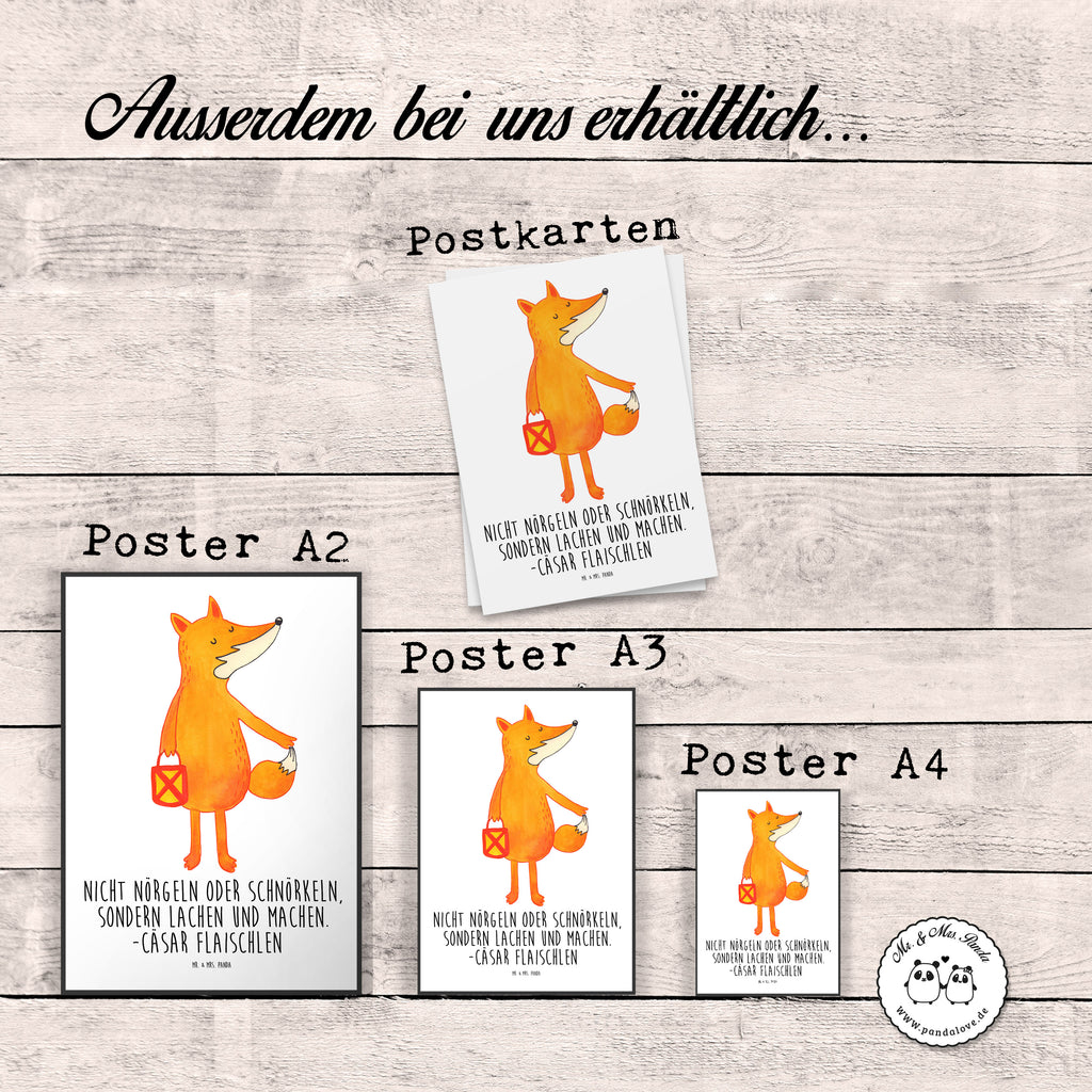 Poster Fuchs Laterne Poster, Wandposter, Bild, Wanddeko, Küchenposter, Kinderposter, Wanddeko Bild, Raumdekoration, Wanddekoration, Handgemaltes Poster, Mr. & Mrs. Panda Poster, Designposter, Kunstdruck, Posterdruck, Fuchs, Füchse, Spruch trösten, Liebeskummer Spruch, Laterne, Sankt Martin, Laternenumzug, Aufmuntern, Cäsar Otto Hugo Flaischlen