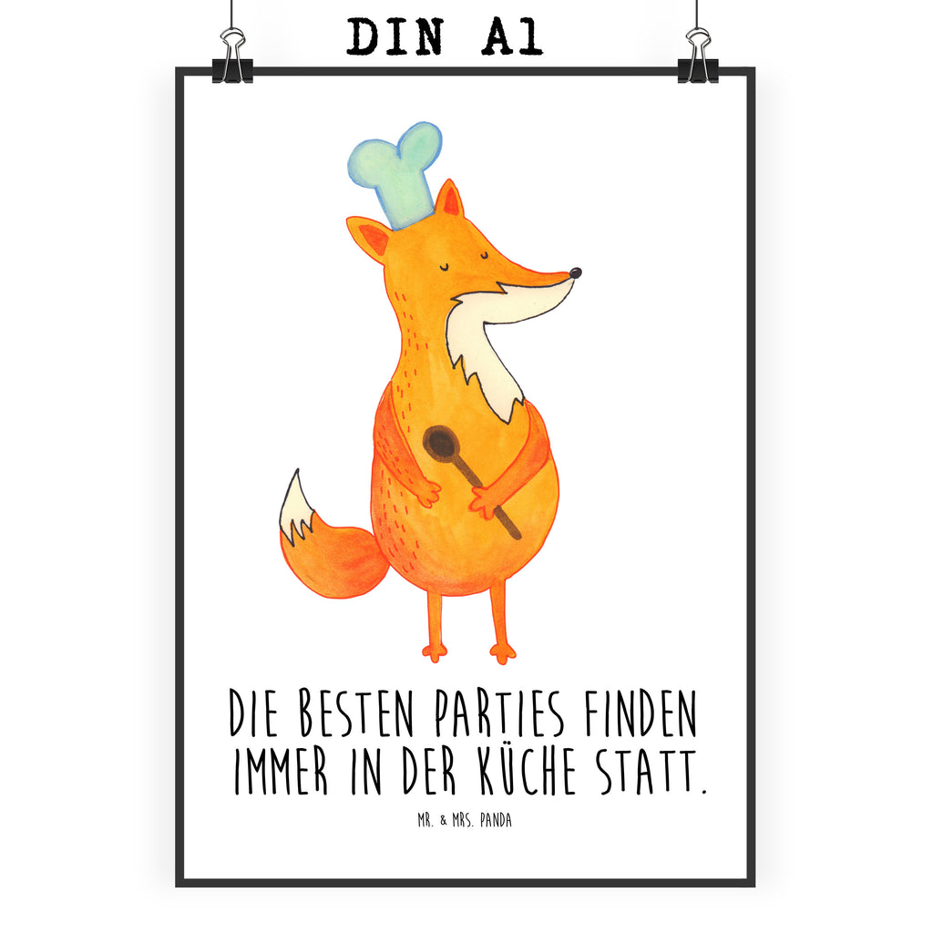 Poster Fuchs Koch Poster, Wandposter, Bild, Wanddeko, Küchenposter, Kinderposter, Wanddeko Bild, Raumdekoration, Wanddekoration, Handgemaltes Poster, Mr. & Mrs. Panda Poster, Designposter, Kunstdruck, Posterdruck, Fuchs, Füchse, Koch Geschenk, Küche Spruch, Küche Deko, Köche, Bäcker, Party Spruch, Spruch lustig, witzig