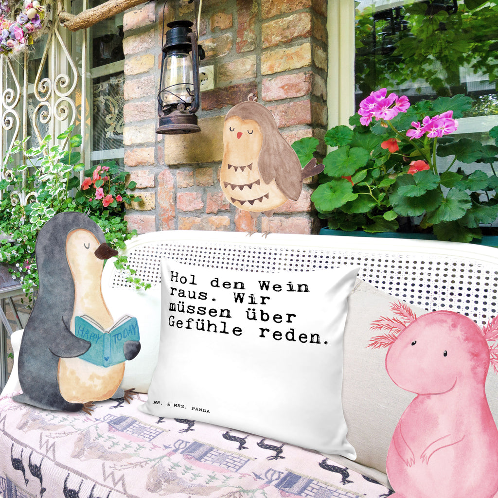 40x40 Kissen Sprüche und Zitate Hol den Wein raus. Wir müssen über Gefühle reden. Kissenhülle, Kopfkissen, Sofakissen, Dekokissen, Motivkissen, Spruch, Sprüche, lustig, Weisheiten, Zitate, Spruch Sprüche Weisheiten Zitate Lustig Weisheit Worte