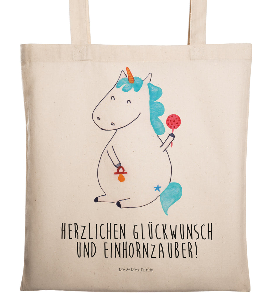 Tragetasche Einhorn Baby Beuteltasche, Beutel, Einkaufstasche, Jutebeutel, Stoffbeutel, Einhorn, Einhörner, Einhorn Deko, Pegasus, Unicorn, Mutter, Geburt, Geburtstag, erstes Kind, Baby, Babyglück, Nachwuchs, Eltern, Party, Kind, Schnuller