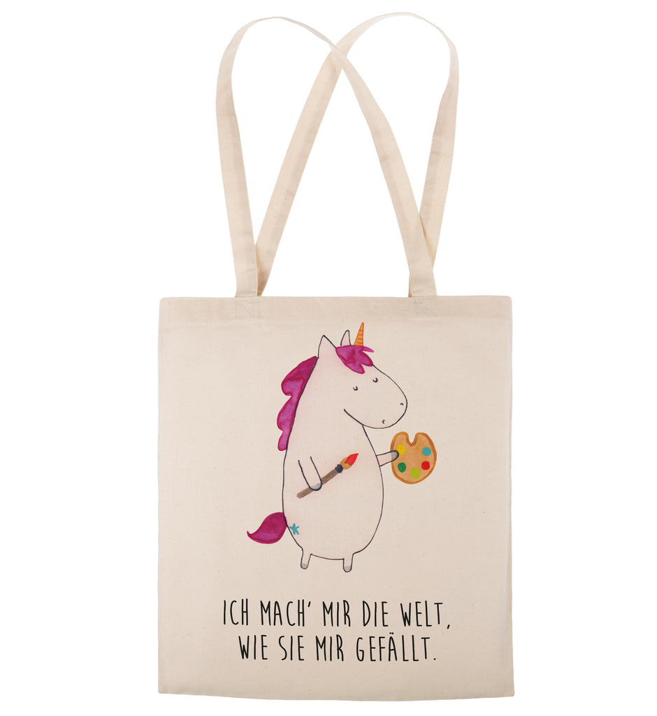 Tragetasche Einhorn Künstler Beuteltasche, Beutel, Einkaufstasche, Jutebeutel, Stoffbeutel, Einhorn, Einhörner, Einhorn Deko, Pegasus, Unicorn, Englisch, Künstler, Artist, Malen, Zeichnen, Welt, Farbe, Stift, Pinsel, Geschenk, Maler