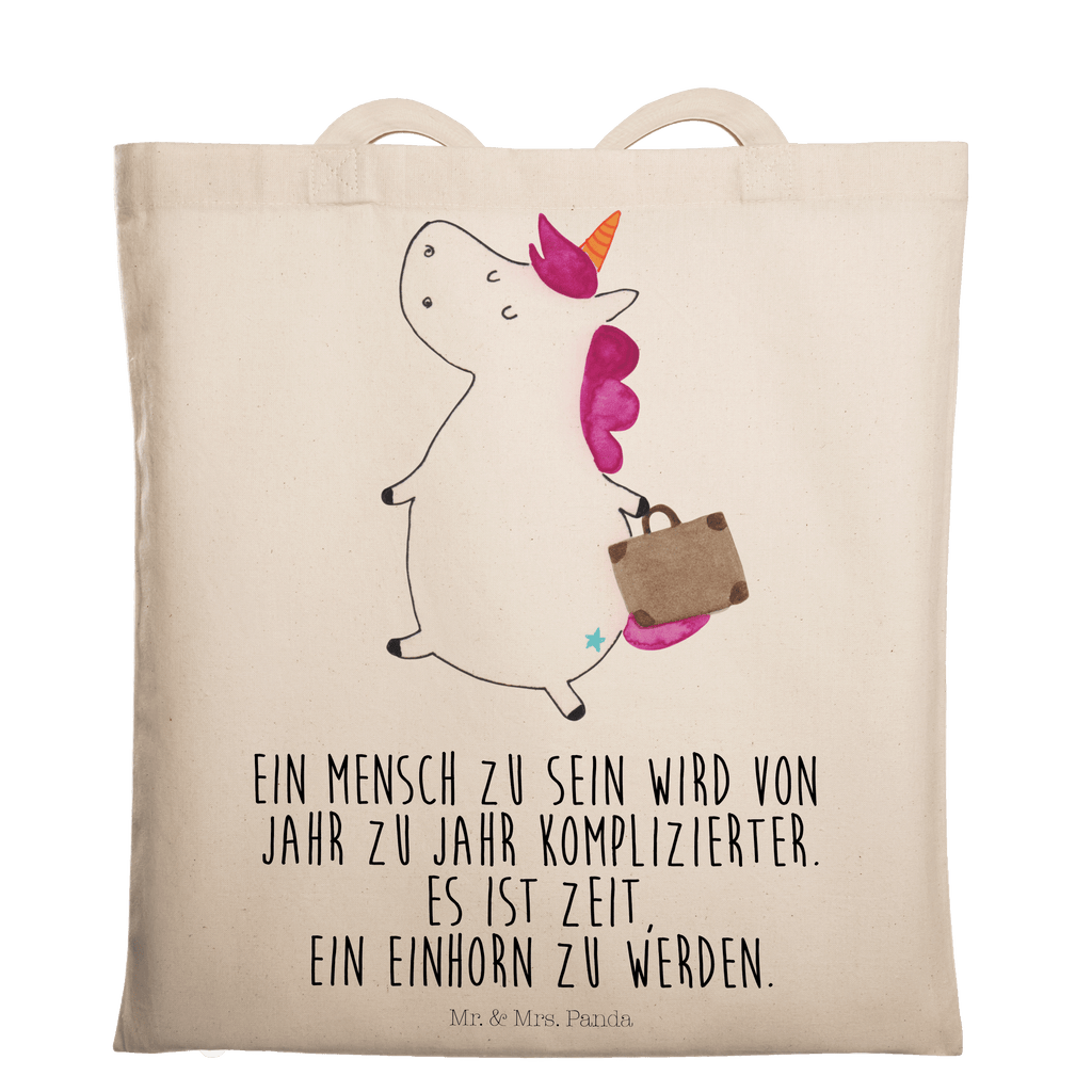 Tragetasche Einhorn Koffer Beuteltasche, Beutel, Einkaufstasche, Jutebeutel, Stoffbeutel, Einhorn, Einhörner, Einhorn Deko, Pegasus, Unicorn, unicorn, Koffer, Verreisen, Reise, Gepäck, Abenteuer, Erwachsen, Kind, albern, Spaß, lustig, witzig