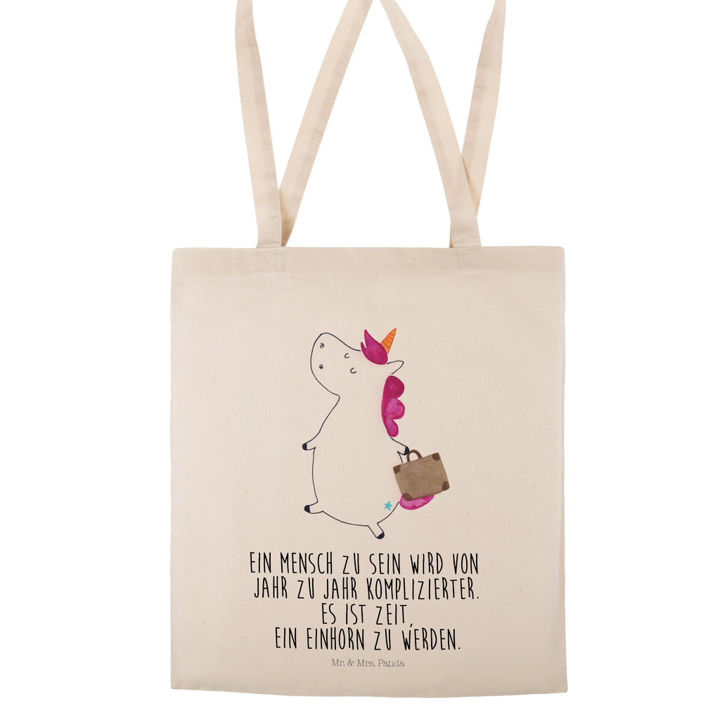 Tragetasche Einhorn Koffer Beuteltasche, Beutel, Einkaufstasche, Jutebeutel, Stoffbeutel, Einhorn, Einhörner, Einhorn Deko, Pegasus, Unicorn, unicorn, Koffer, Verreisen, Reise, Gepäck, Abenteuer, Erwachsen, Kind, albern, Spaß, lustig, witzig