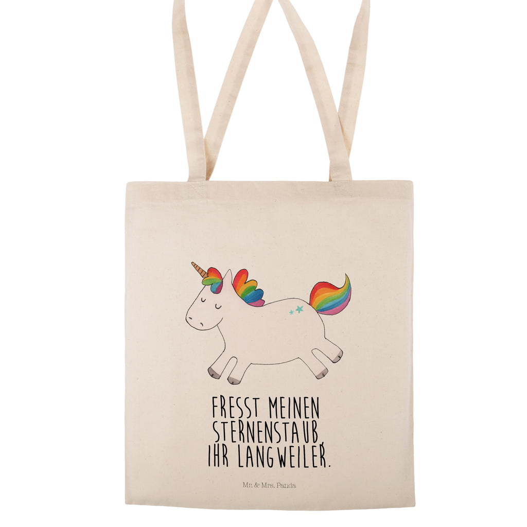 Tragetasche Einhorn Happy Beuteltasche, Beutel, Einkaufstasche, Jutebeutel, Stoffbeutel, Einhorn, Einhörner, Einhorn Deko, Pegasus, Unicorn, glücklich, fröhlich, Spaß, Freude, Lebensfreude, witzig, spannend, Lächeln, Lachen