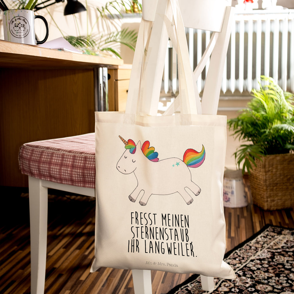 Tragetasche Einhorn Happy Beuteltasche, Beutel, Einkaufstasche, Jutebeutel, Stoffbeutel, Einhorn, Einhörner, Einhorn Deko, Pegasus, Unicorn, glücklich, fröhlich, Spaß, Freude, Lebensfreude, witzig, spannend, Lächeln, Lachen