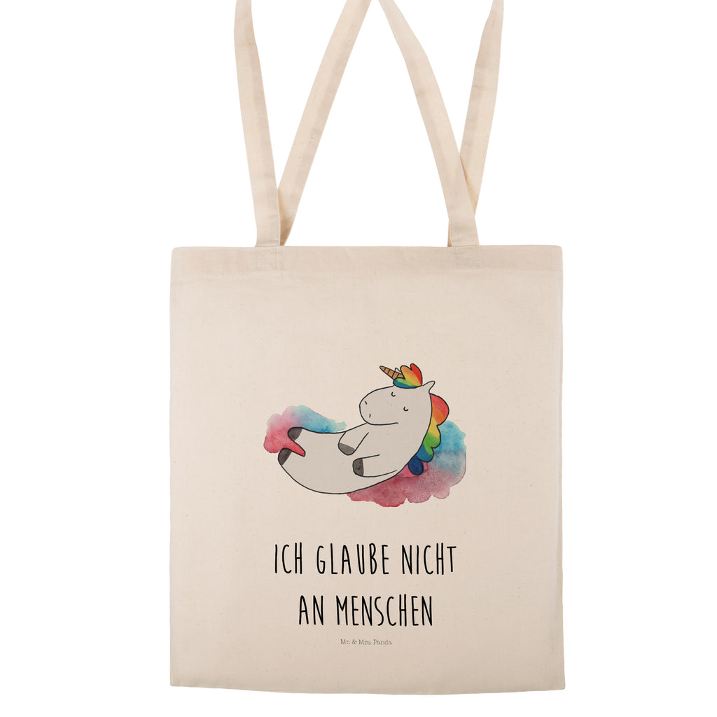 Tragetasche Einhorn Wolke 7 Beuteltasche, Beutel, Einkaufstasche, Jutebeutel, Stoffbeutel, Einhorn, Einhörner, Einhorn Deko, Pegasus, Unicorn, verliebt, Menschen, witzig, lustig, Geschenk, Glaube, Realität, Lächeln