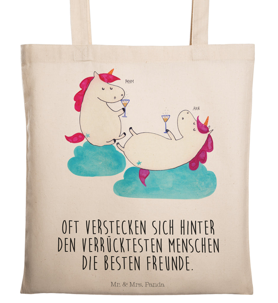 Tragetasche Einhörner Sekt Beuteltasche, Beutel, Einkaufstasche, Jutebeutel, Stoffbeutel, Einhorn, Einhörner, Einhorn Deko, Pegasus, Unicorn, Freundinnen, Freundin, BFF, Sekt, Mädelsabend, Spaß, Party, Korken, Anstoßen, Beste